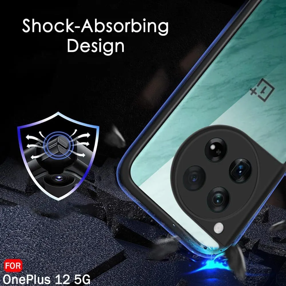 Micvir Back Cover for OnePlus 12 5G (Transparent, Black, Shock Proof, Plastic, Silicon, Pack of: 1) — image 4 of 5