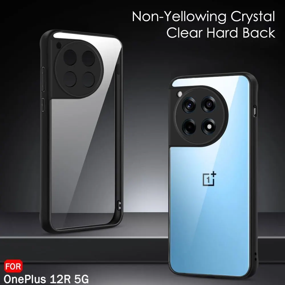 Micvir Back Cover for OnePlus 12r 5G (Transparent, Black, Shock Proof, Plastic, Silicon, Pack of: 1) — image 2 of 5