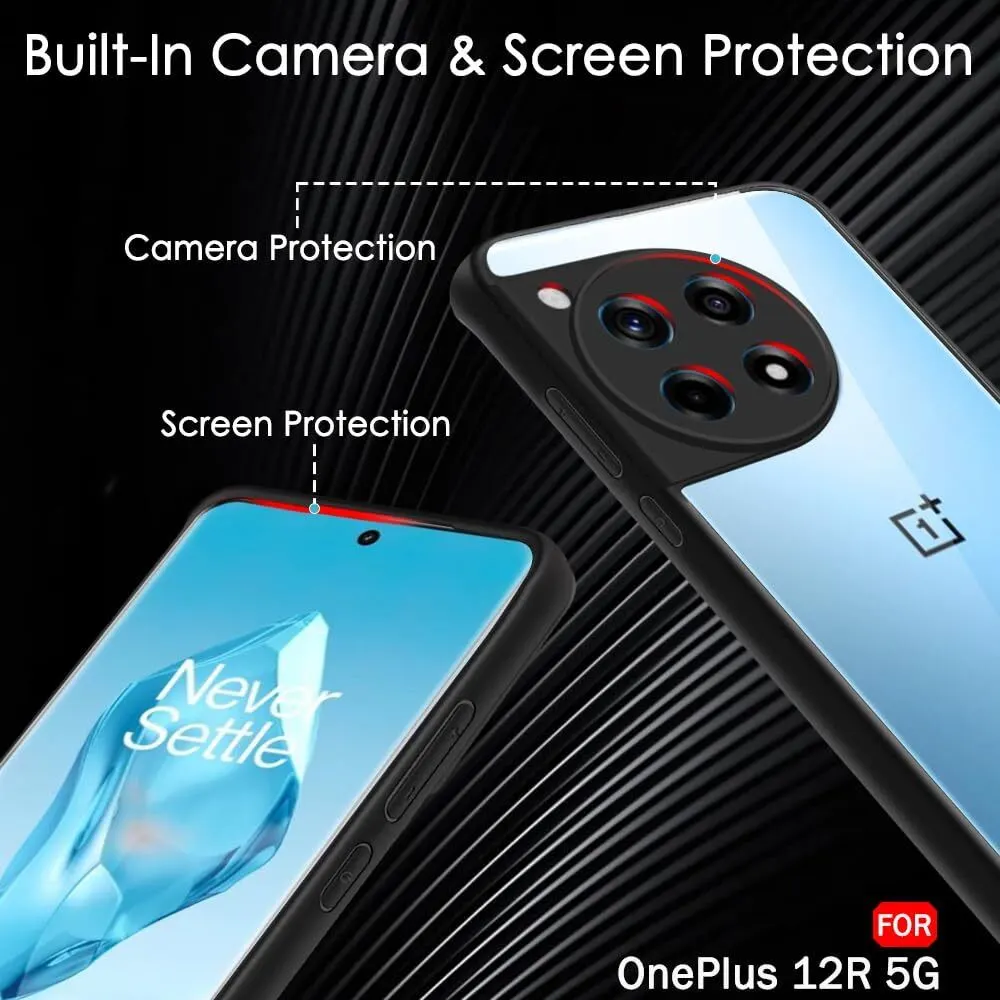 Micvir Back Cover for OnePlus 12r 5G (Transparent, Black, Shock Proof, Plastic, Silicon, Pack of: 1) — image 3 of 5
