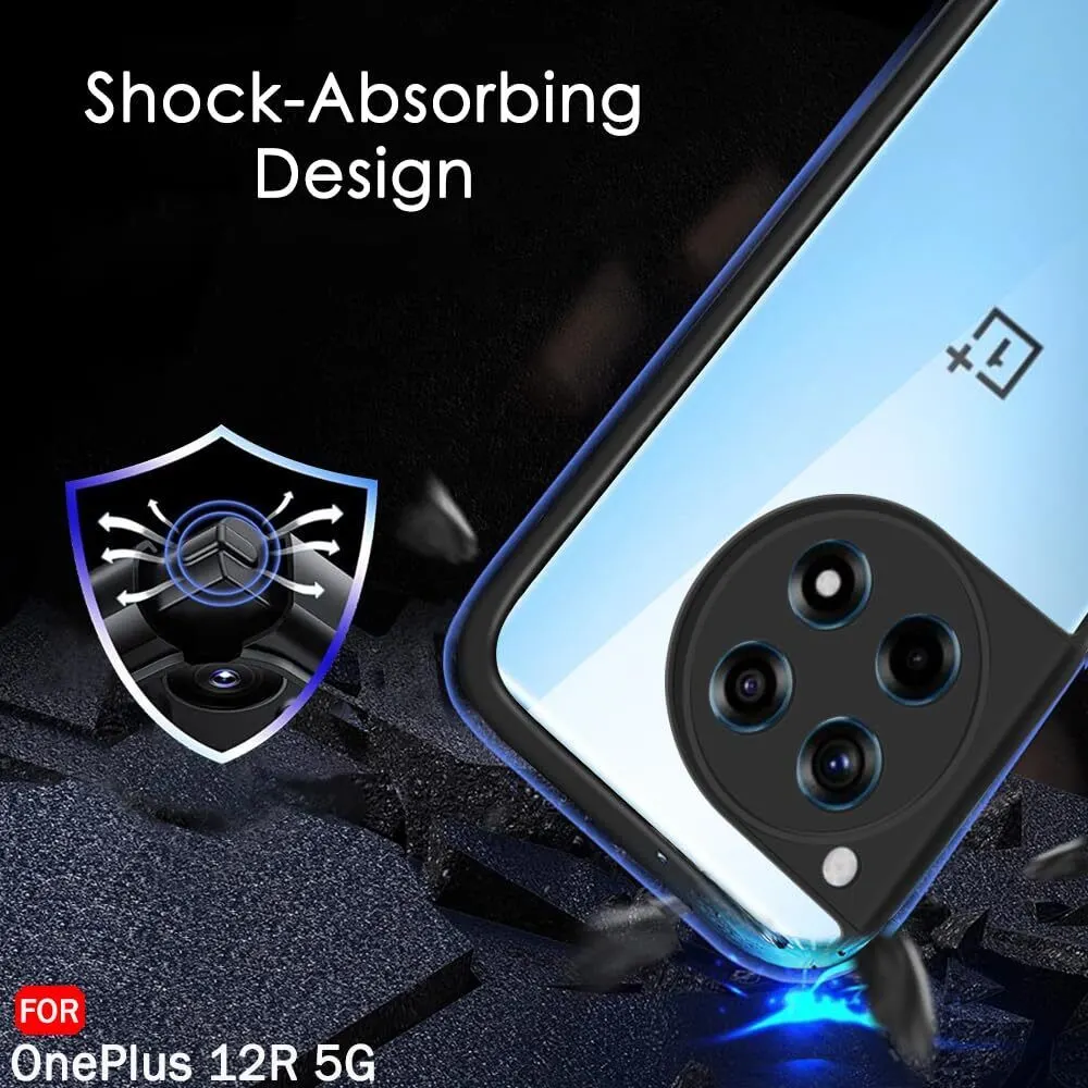 Micvir Back Cover for OnePlus 12r 5G (Transparent, Black, Shock Proof, Plastic, Silicon, Pack of: 1) — image 4 of 5