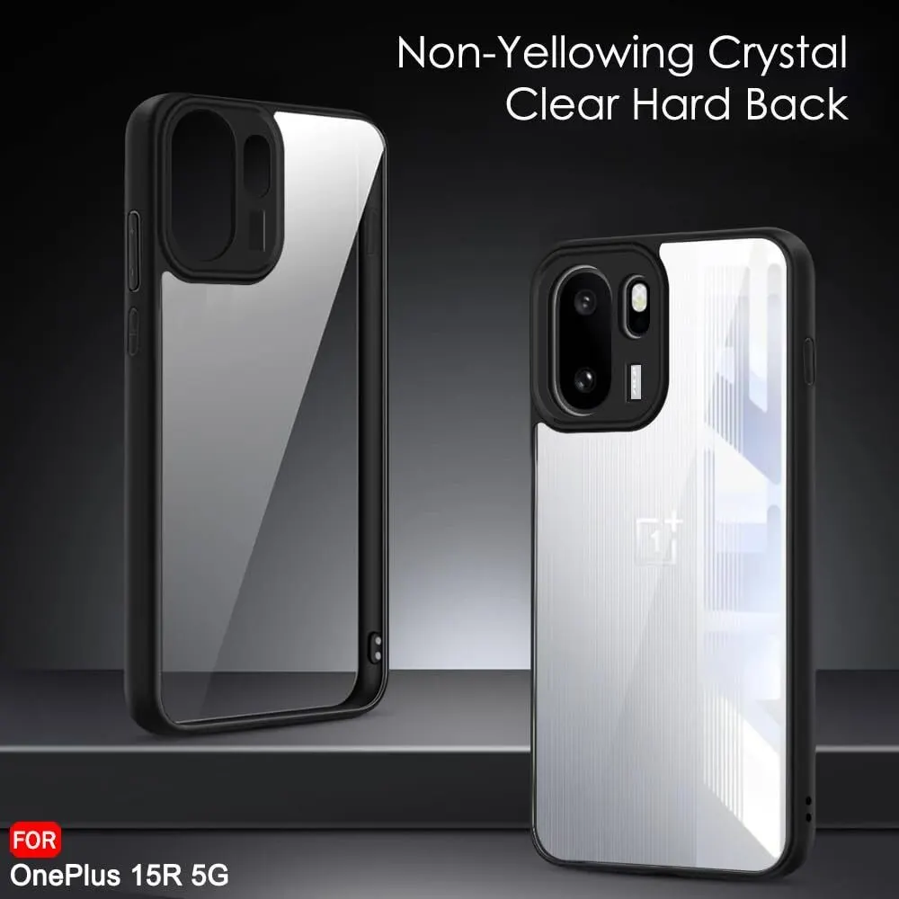 Xolia Back Cover for OnePlus 15r 5G (Transparent, Black, Shock Proof, Plastic, Pack of: 1) — image 3 of 5