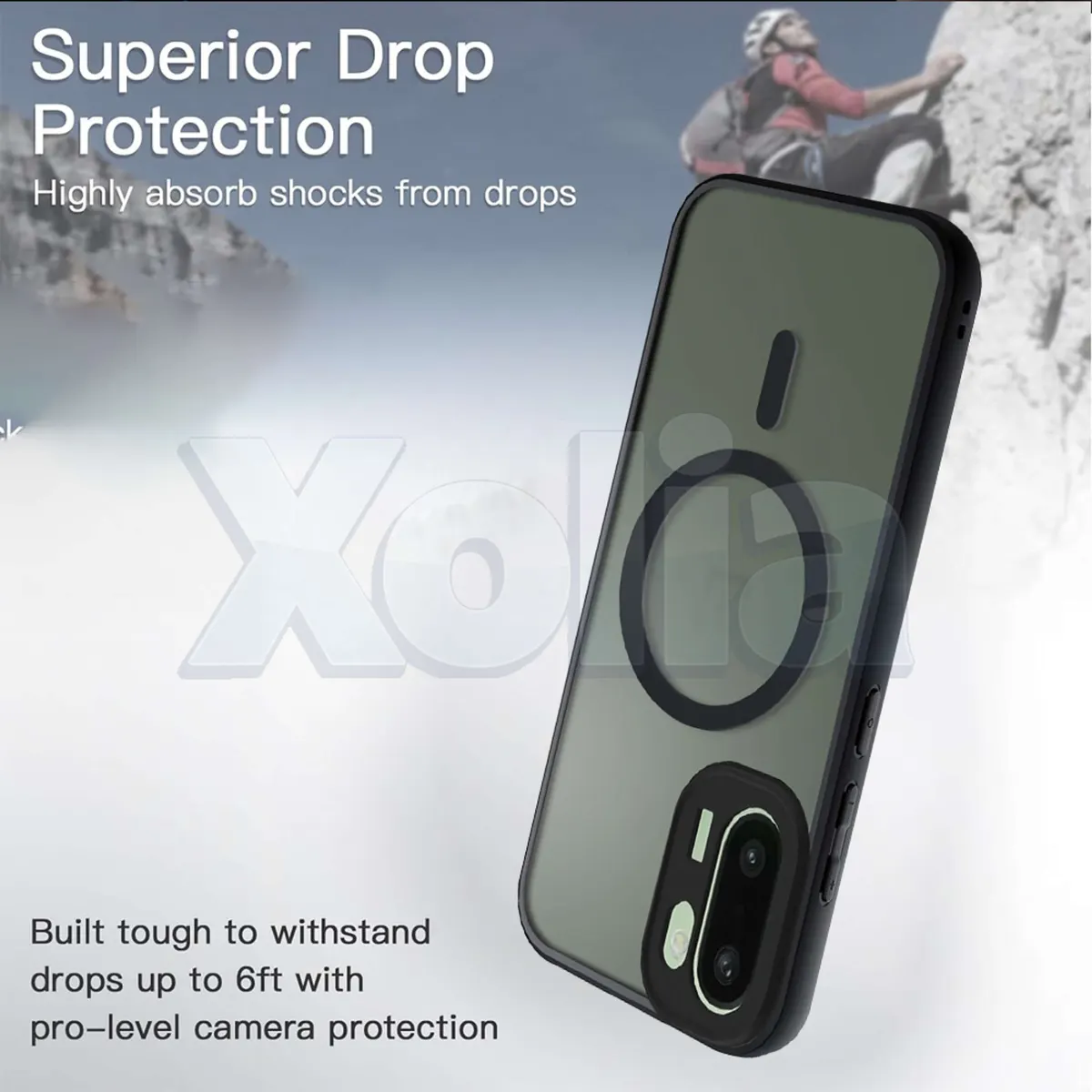 Xolia Back Cover for OnePlus 15r 5G (Black, Shock Proof, Plastic, Pack of: 1) — image 3 of 5