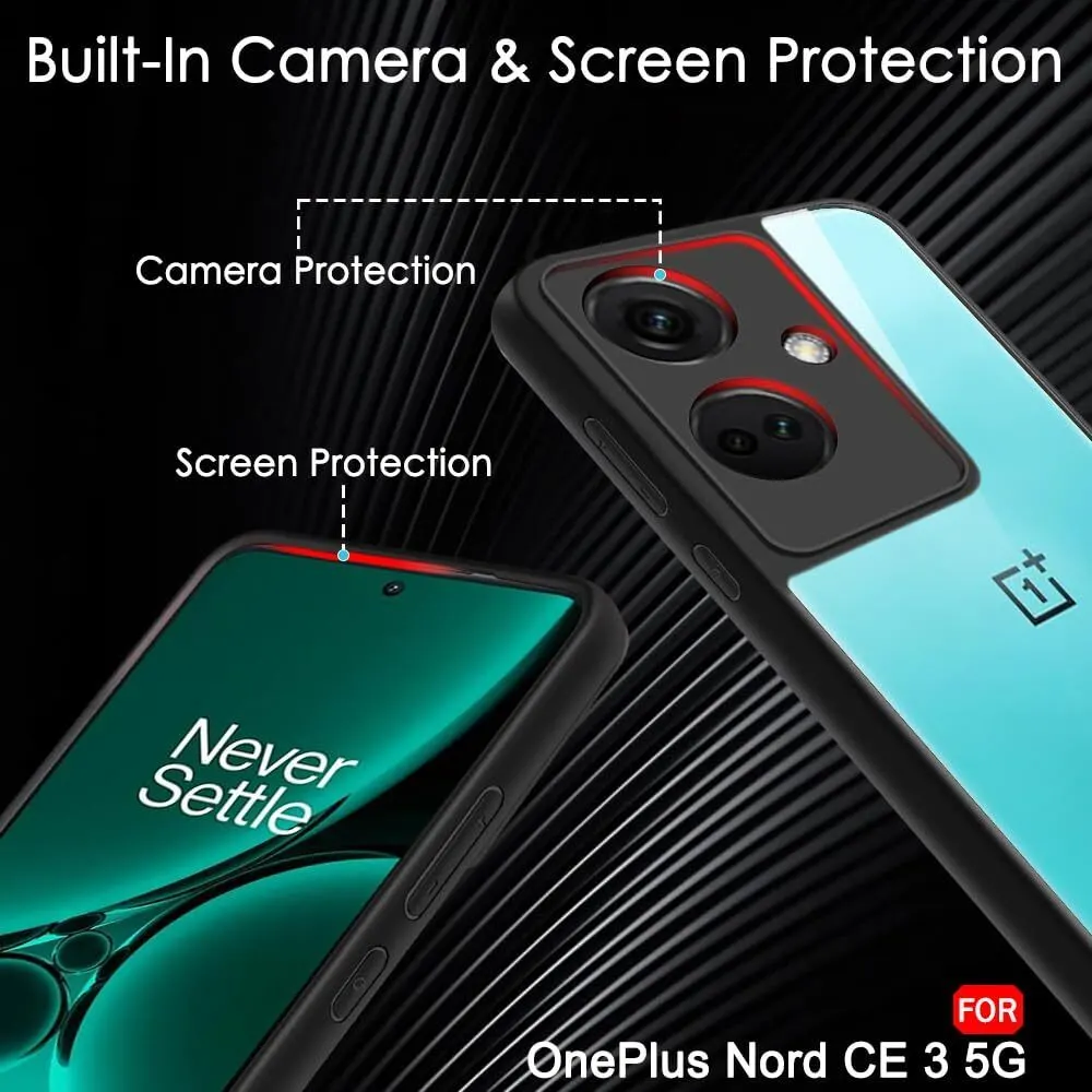 Micvir Back Cover for OnePlus Nord CE 3 5G (Transparent, Black, Shock Proof, Plastic, Silicon, Pack of: 1) — image 3 of 5