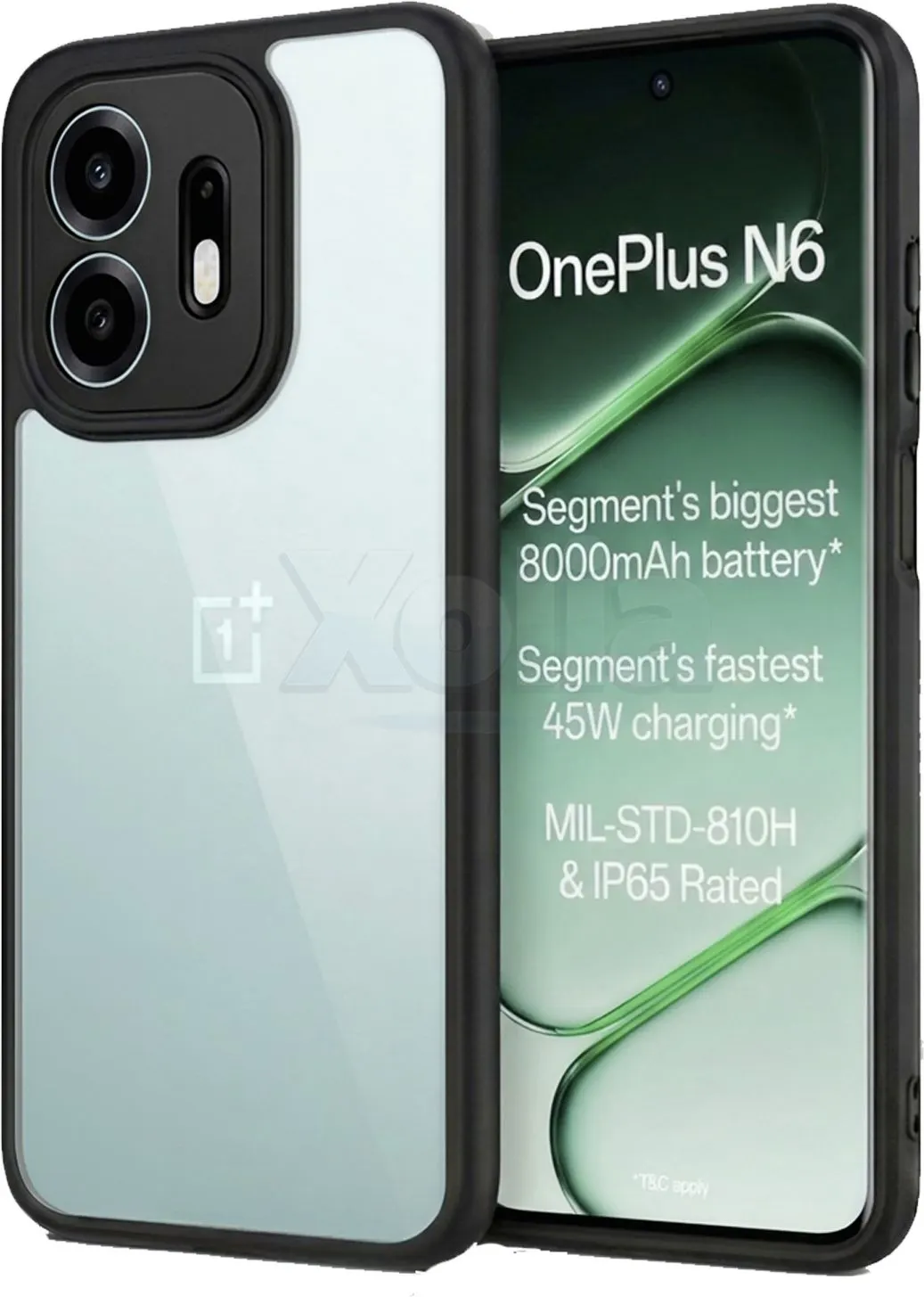Xolia Back Cover for Oneplus N6 5G (Transparent, Black, Shock Proof, Plastic, Silicon, Pack of: 1)