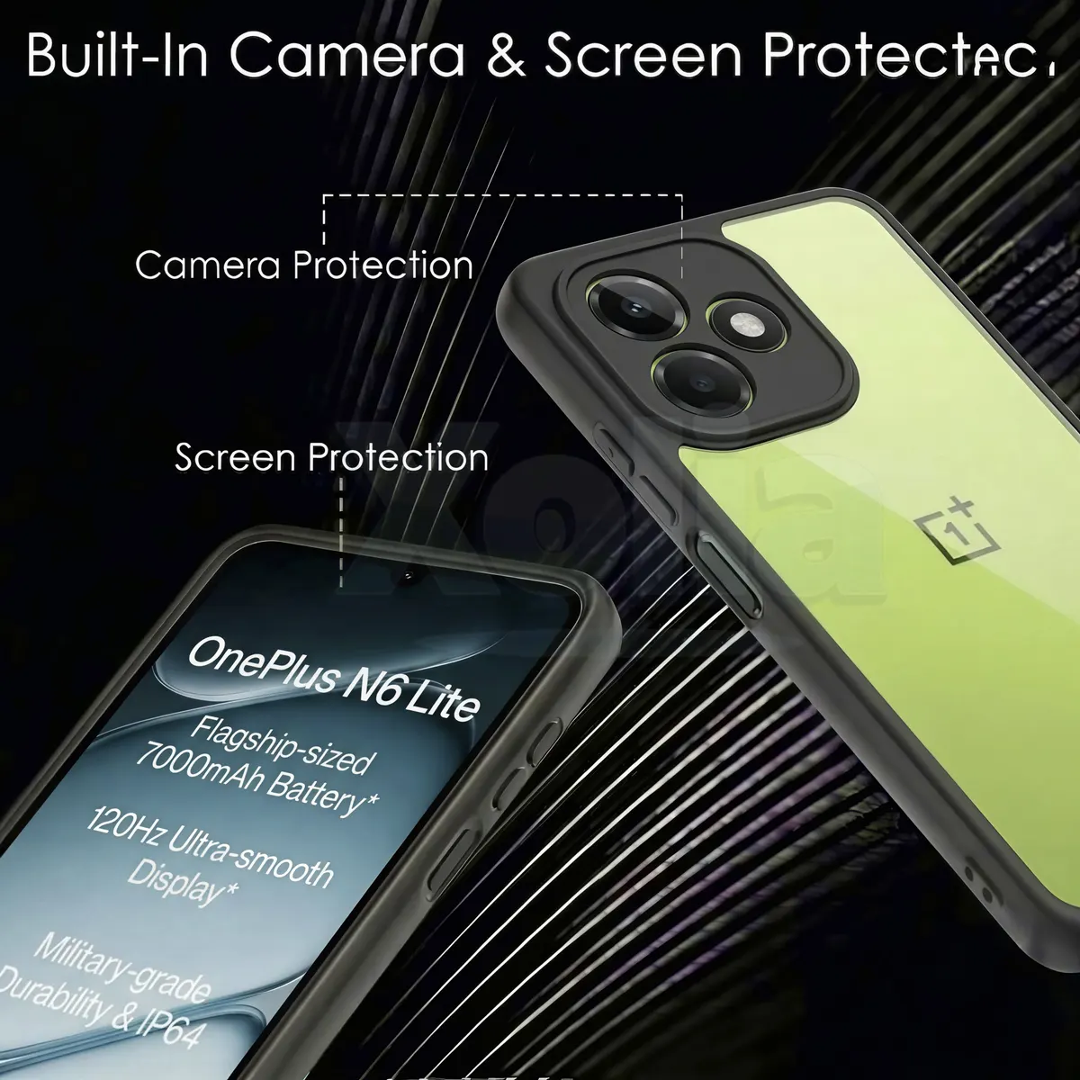 Xolia Back Cover for Oneplus N6 Lite 5G (Transparent, Black, Shock Proof, Plastic, Silicon, Pack of: 1) — image 3 of 4