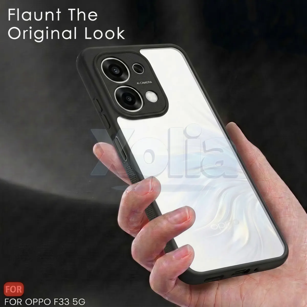 Xolia Back Cover for Oppo F33 5G (Transparent, Black, Shock Proof, Plastic, Silicon, Pack of: 1) — image 5 of 5