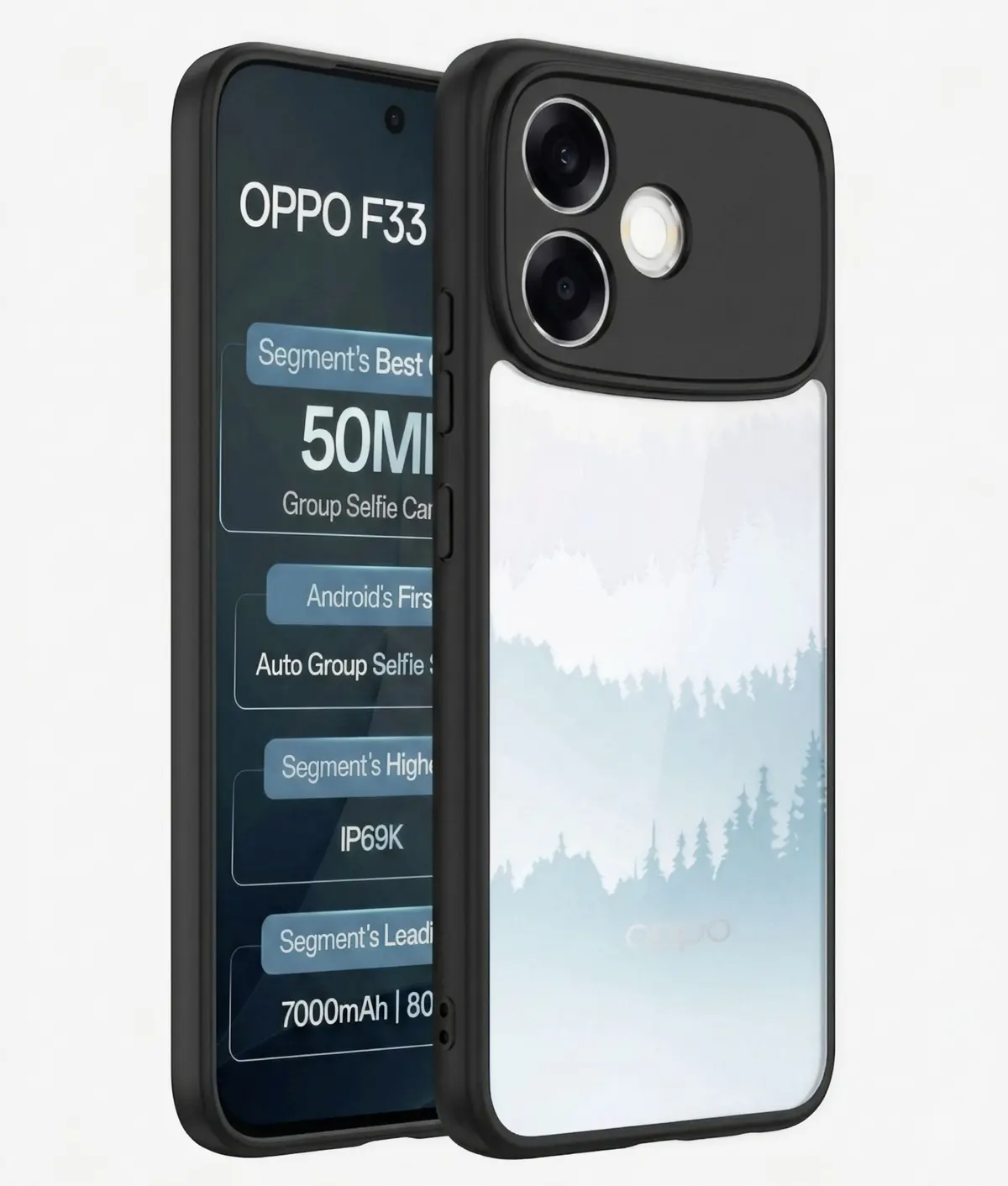Xolia Back Cover for Oppo F33 Pro 5G (Transparent, Black, Shock Proof, Plastic, Silicon, Pack of: 1)