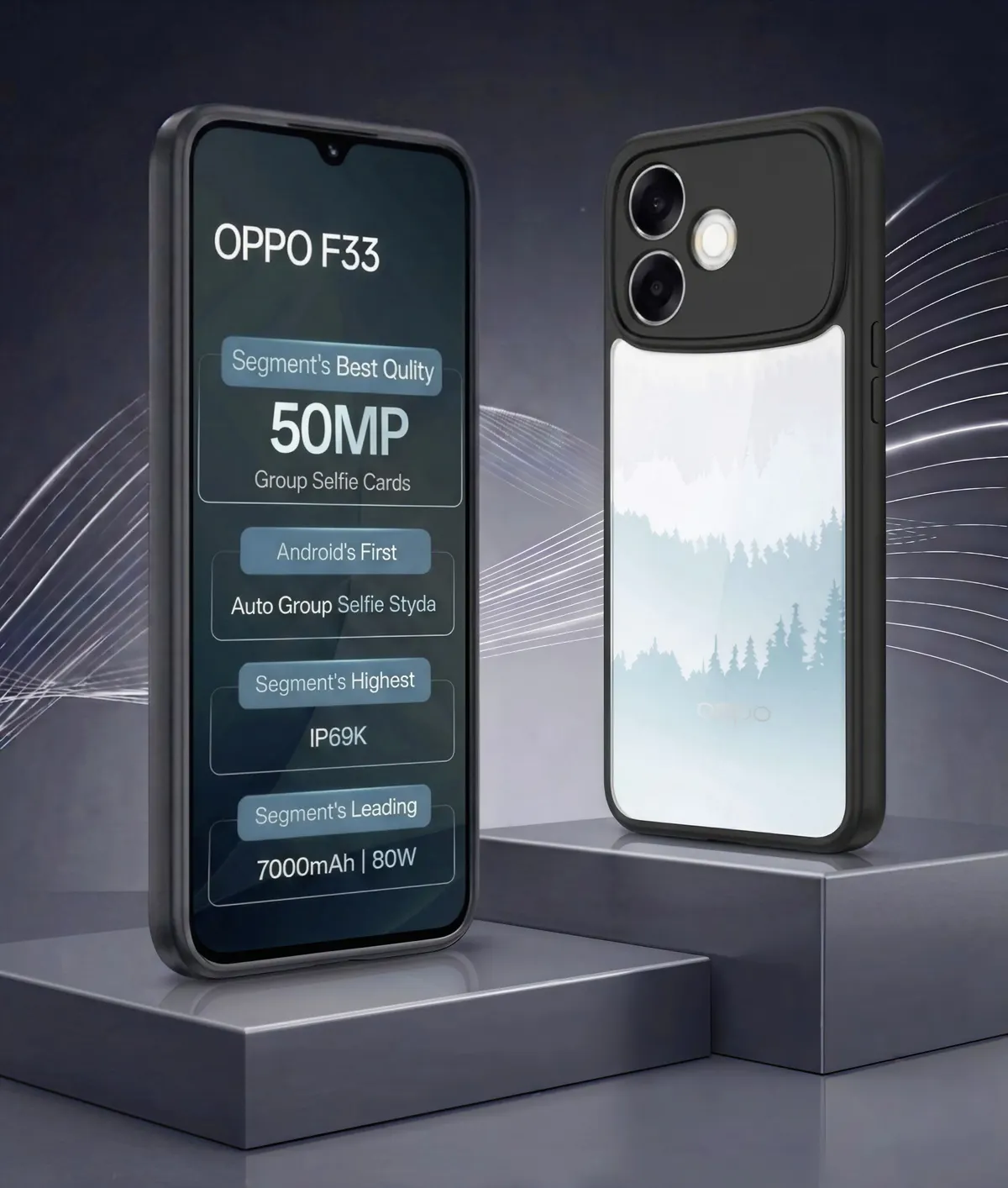 Xolia Back Cover for Oppo F33 Pro 5G (Transparent, Black, Shock Proof, Plastic, Silicon, Pack of: 1) — image 3 of 5
