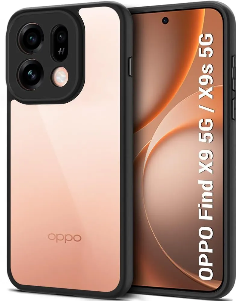 Xolia Back Cover for OPPO Find X9s 5G (Transparent, Black, Shock Proof, Plastic, Silicon, Pack of: 1)