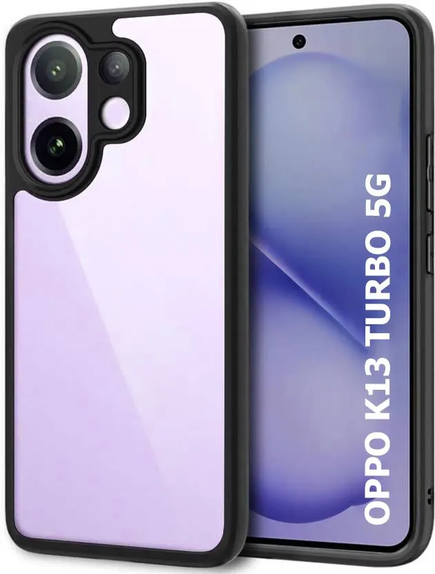 Micvir Back Cover for OPPO K13 Turbo 5G (Transparent, Black, Shock Proof, Pack of: 1)