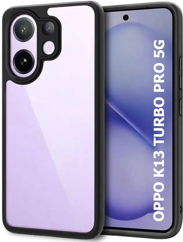 Micvir Back Cover for OPPO K13 Turbo Pro 5G (Transparent, Black, Shock Proof, Pack of: 1)