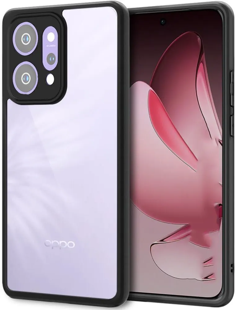 Micvir Back Cover for Oppo Reno 14 Pro 5G (Transparent, Black, Shock Proof, Pack of: 1)