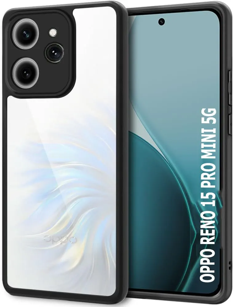 Xolia Back Cover for Oppo Reno 15 Pro Mini 5G (Transparent, Black, Shock Proof, Plastic, Silicon, Pack of: 1)