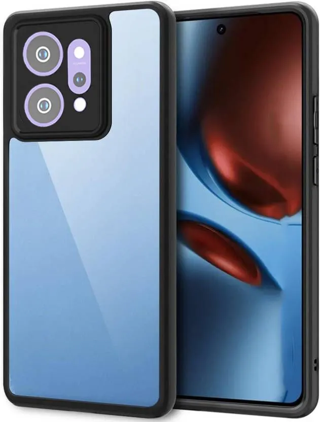 Micvir Back Cover for Oppo Reno 14 5G (Transparent, Black, Shock Proof, Plastic, Silicon, Pack of: 1)