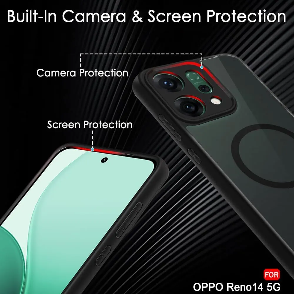 Micvir Back Cover for Oppo Reno 14 5G (Black, Shock Proof, Plastic, Silicon, Pack of: 1) — image 4 of 5