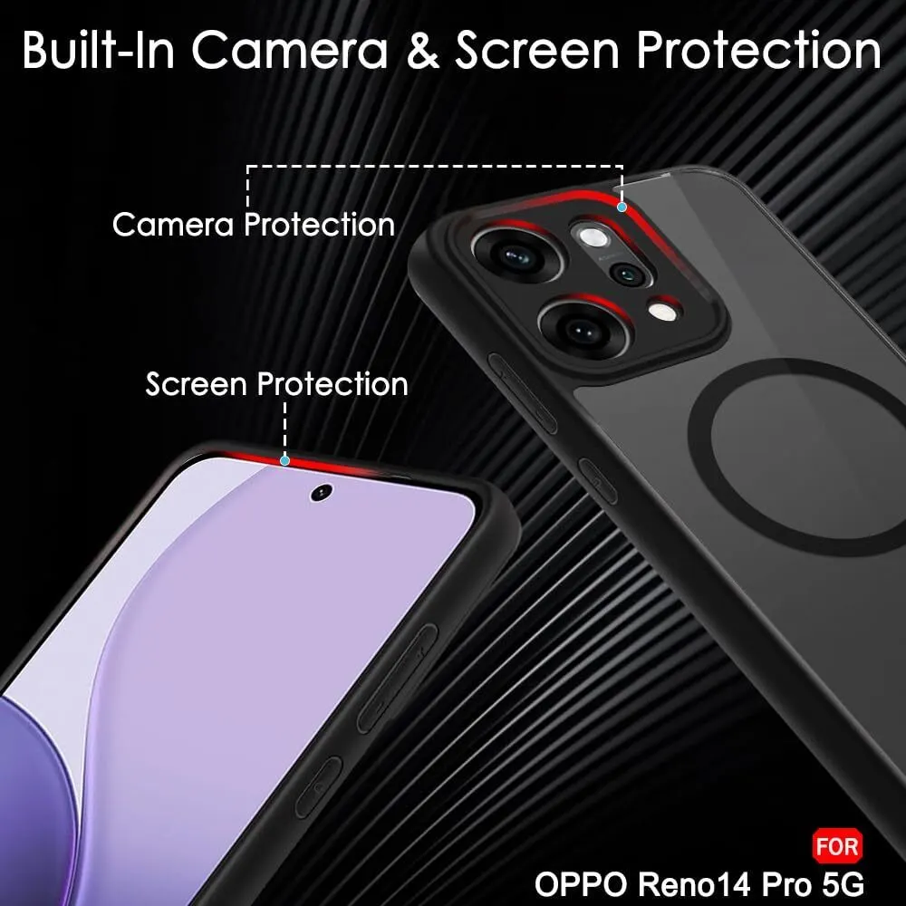 Micvir Back Cover for Oppo Reno 14 Pro 5G (Black, Shock Proof, Plastic, Silicon, Pack of: 1) — image 4 of 5