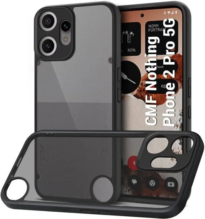 Micvir Back Cover for CMF by Nothing Phone 2 Pro 5G (Transparent, Black, Shock Proof, Plastic, Silicon, Pack of: 1)