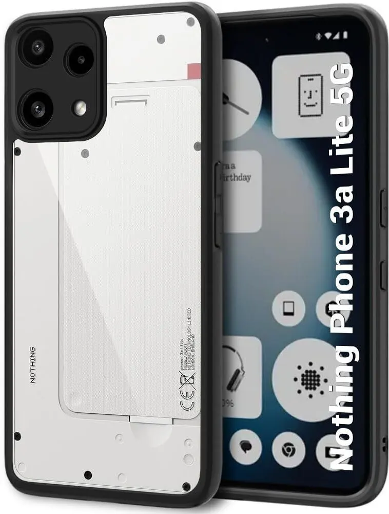 Xolia Back Cover for Nothing Phone (3a) Lite (Transparent, Black, Shock Proof, Plastic, Silicon, Pack of: 1)