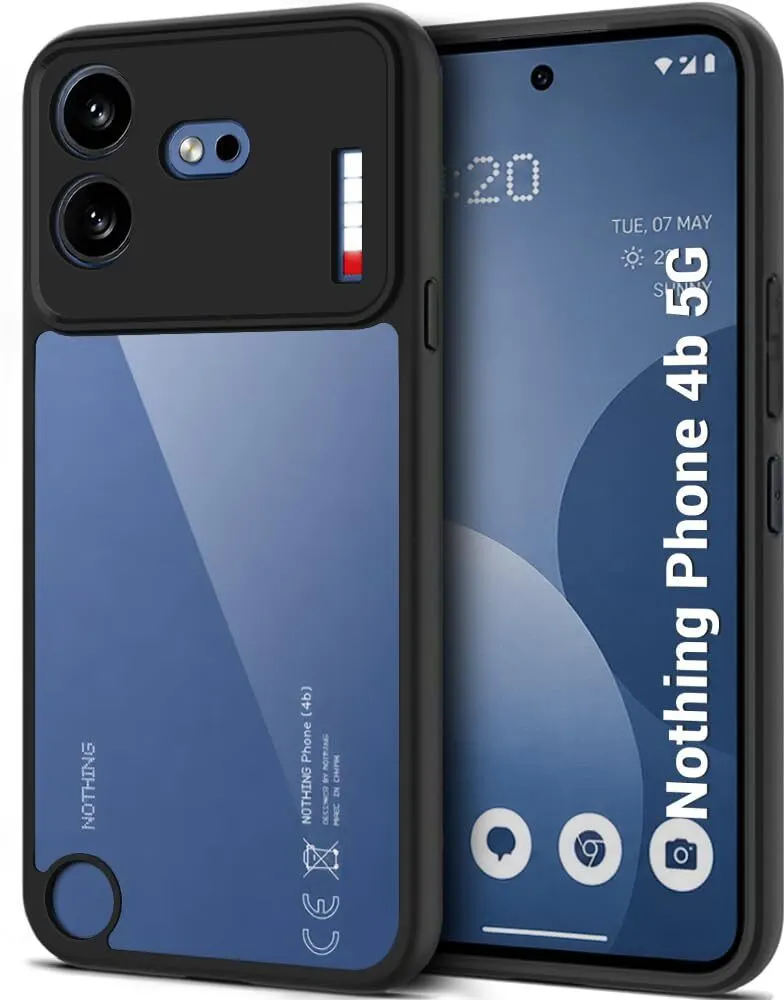 Xolia Back Cover for Nothing Phone 4b 5G (Transparent, Black, Shock Proof, Plastic, Silicon, Pack of: 1)