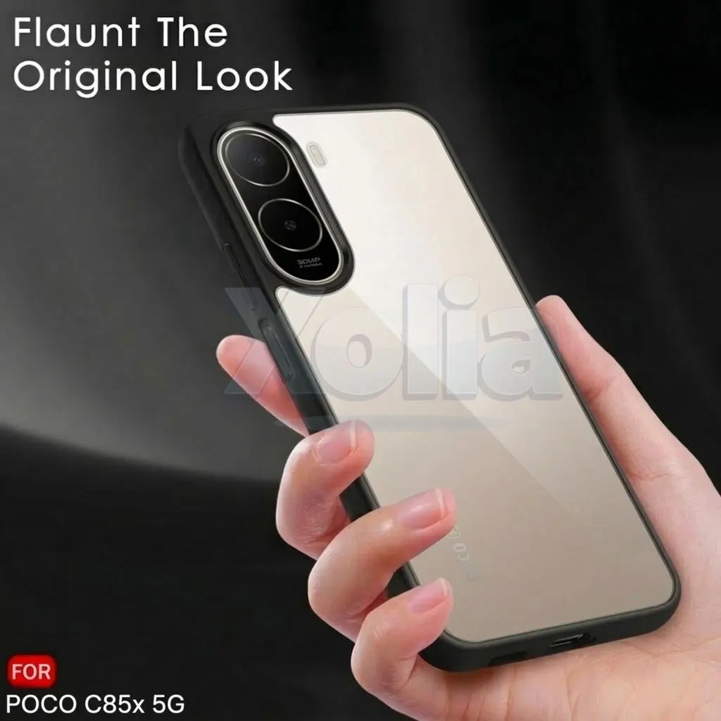 Xolia Back Cover for Poco C85x 5G (Transparent, Black, Shock Proof, Plastic, Silicon, Pack of: 1) — image 4 of 4