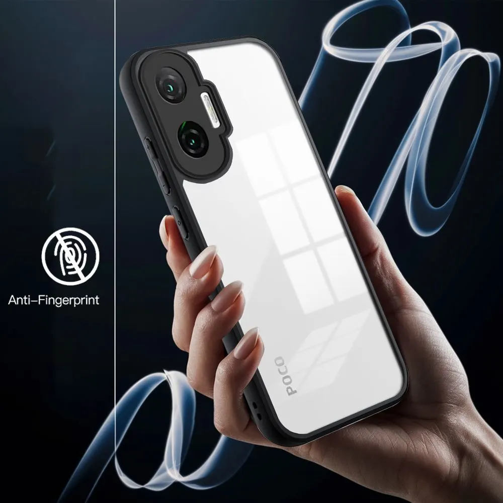 Micvir Back Cover for Poco F7 5G (Transparent, Black, Shock Proof, Plastic, Silicon, Pack of: 1) — image 2 of 5