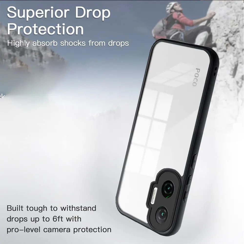 Micvir Back Cover for Poco F7 5G (Transparent, Black, Shock Proof, Plastic, Silicon, Pack of: 1) — image 3 of 5
