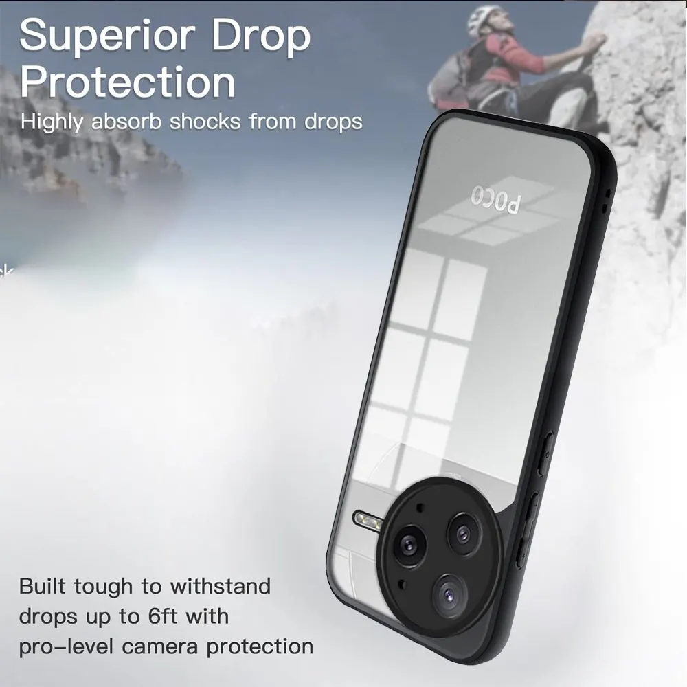 Micvir Back Cover for Poco F7 Ultra 5G (Transparent, Black, Shock Proof, Plastic, Silicon, Pack of: 1) — image 3 of 5