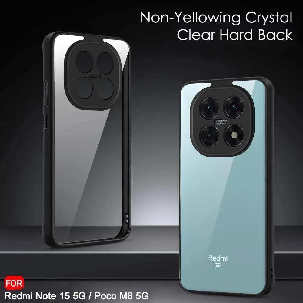 Xolia Back Cover for POCO M8 5G (Transparent, Black, Shock Proof, Pack of: 1) — image 3 of 5