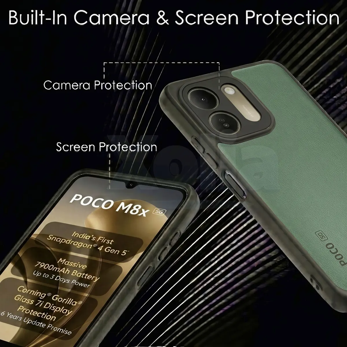 Xolia Back Cover for POCO M8x 5G (Transparent, Black, Shock Proof, Plastic, Silicon, Pack of: 1) — image 3 of 4