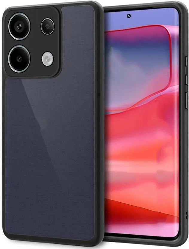Micvir Back Cover for Poco X6 5G (Transparent, Black, Shock Proof, Plastic, Silicon, Pack of: 1)