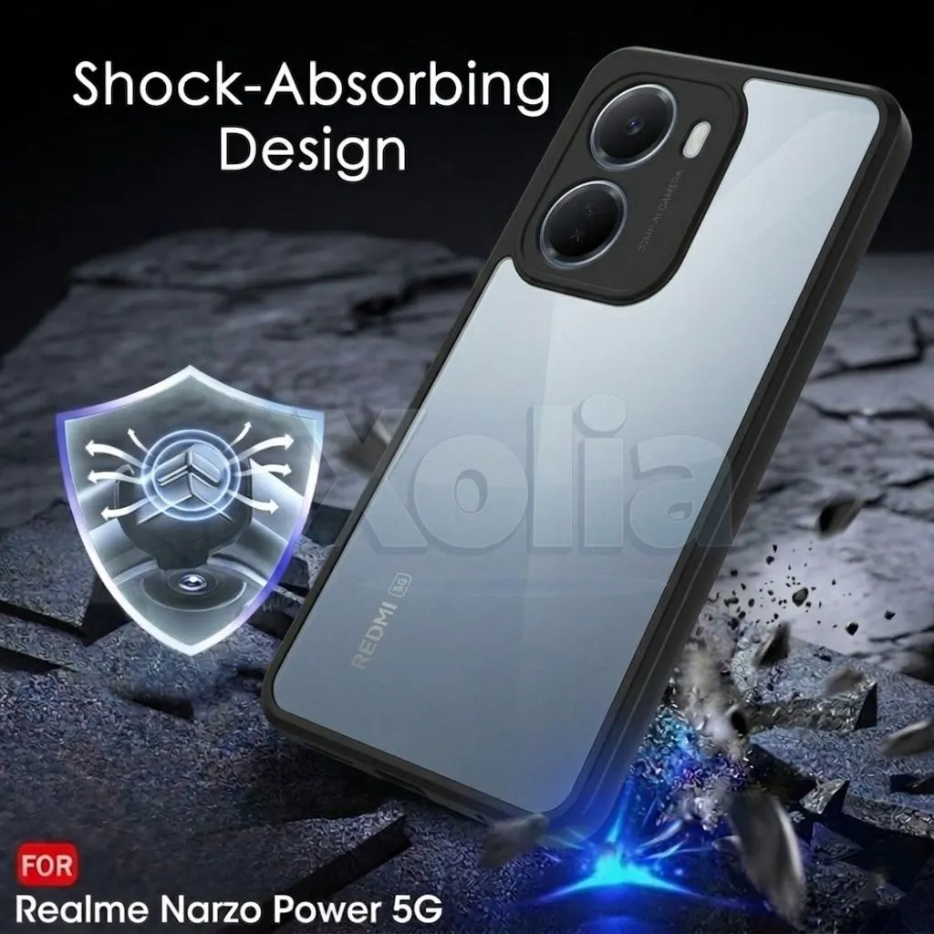 Xolia Back Cover for Redmi 15A 5G (Transparent, Black, Shock Proof, Plastic, Silicon, Pack of: 1) — image 4 of 4