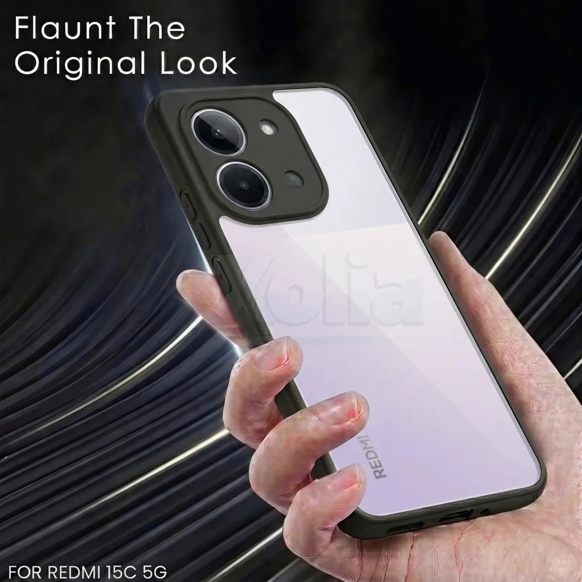 Xolia Back Cover for Redmi 15c 5G (Transparent, Black, Shock Proof, Plastic, Pack of: 1) — image 5 of 5