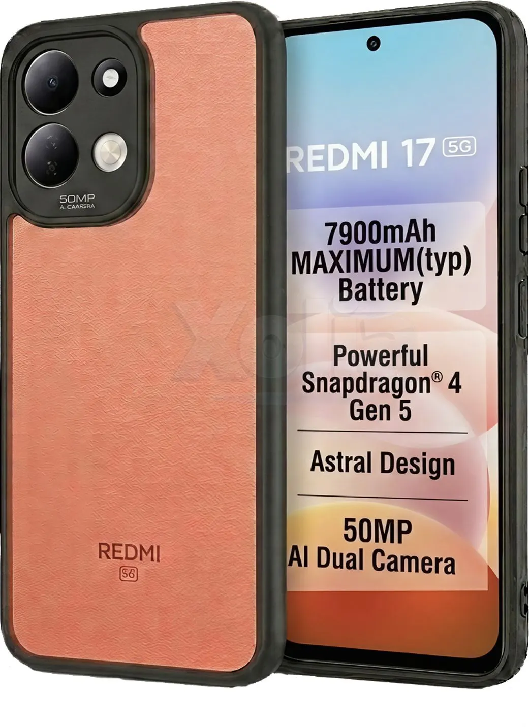 Xolia Back Cover for Redmi 17 5G (Transparent, Black, Shock Proof, Plastic, Silicon, Pack of: 1)