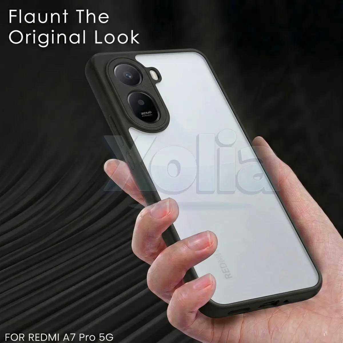 Xolia Back Cover for Redmi A7 Pro 5G (Transparent, Black, Shock Proof, Plastic, Silicon, Pack of: 1) — image 5 of 5