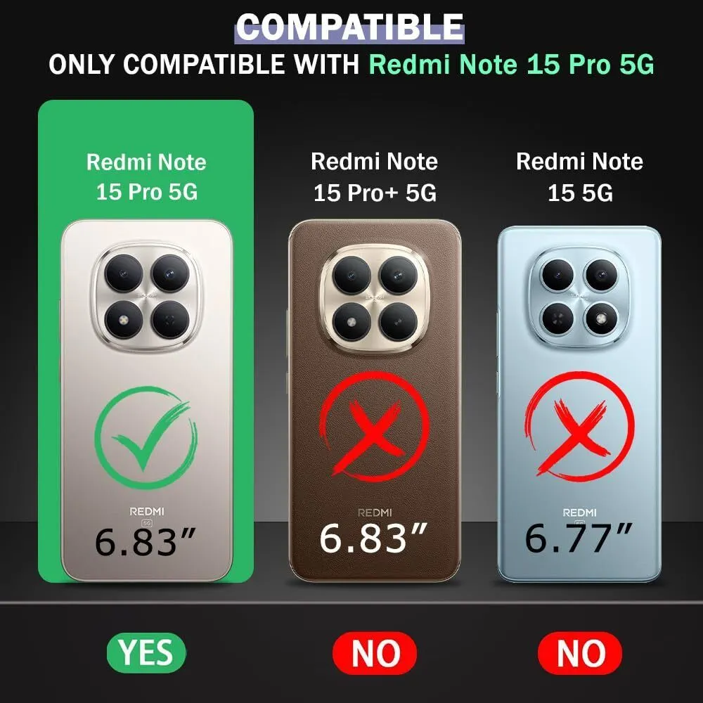 Xolia Back Cover for Redmi Note 15 Pro 5G (Transparent, Black, Shock Proof, Plastic, Silicon, Pack of: 1) — image 2 of 5