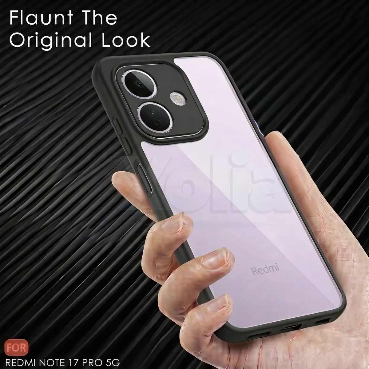 Xolia Back Cover for Redmi Note 17 Pro 5G (Transparent, Black, Shock Proof, Plastic, Silicon, Pack of: 1) — image 4 of 4