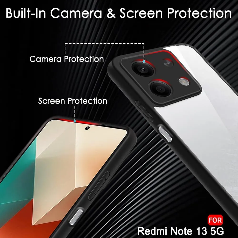 Micvir Back Cover for realme 13 5G (Transparent, Black, Plastic, Silicon, Pack of: 1) — image 3 of 5