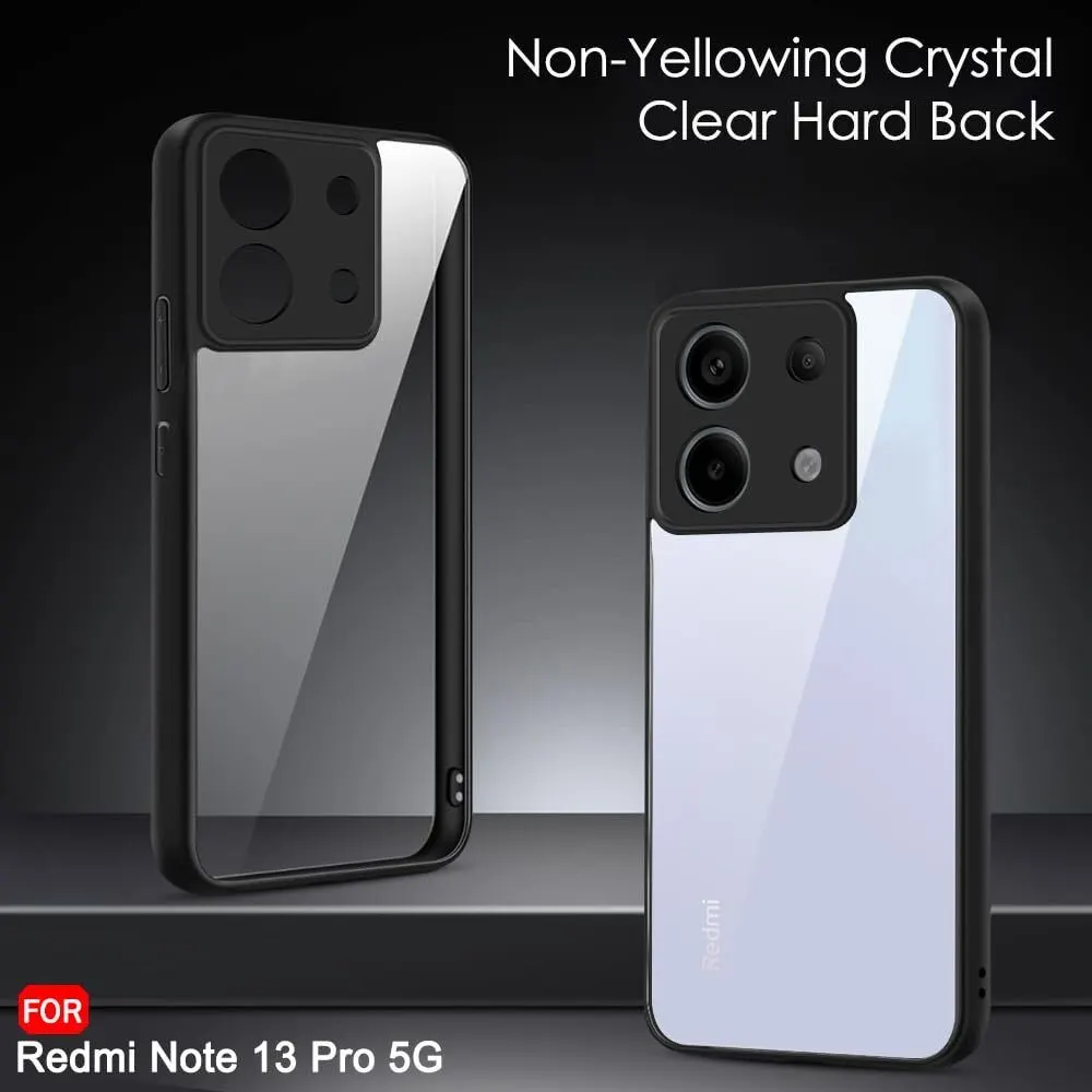 Micvir Back Cover for Redmi Note 13 Pro 5G (Transparent, Black, Shock Proof, Plastic, Silicon, Pack of: 1) — image 2 of 5