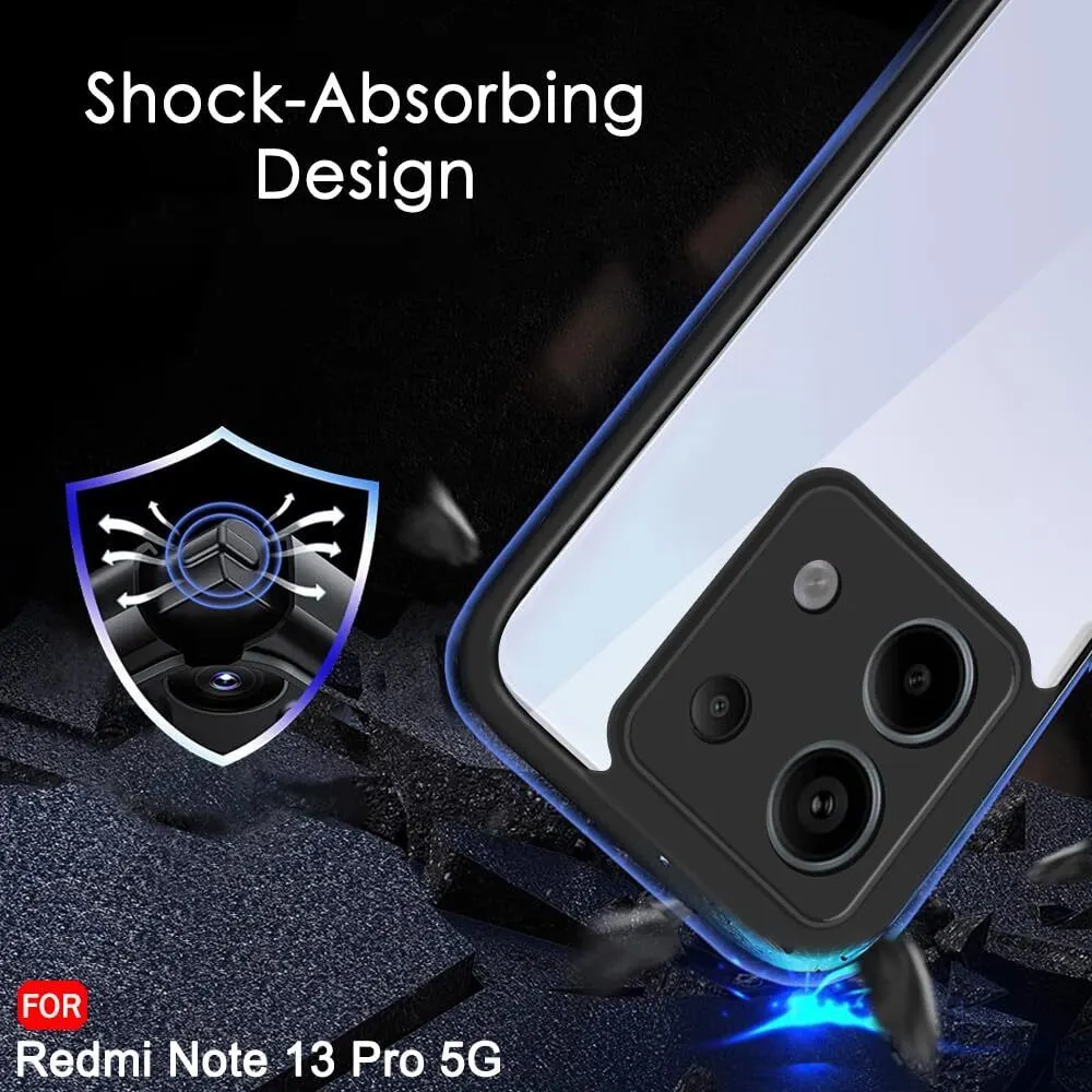 Micvir Back Cover for Redmi Note 13 Pro 5G (Transparent, Black, Shock Proof, Plastic, Silicon, Pack of: 1) — image 4 of 5