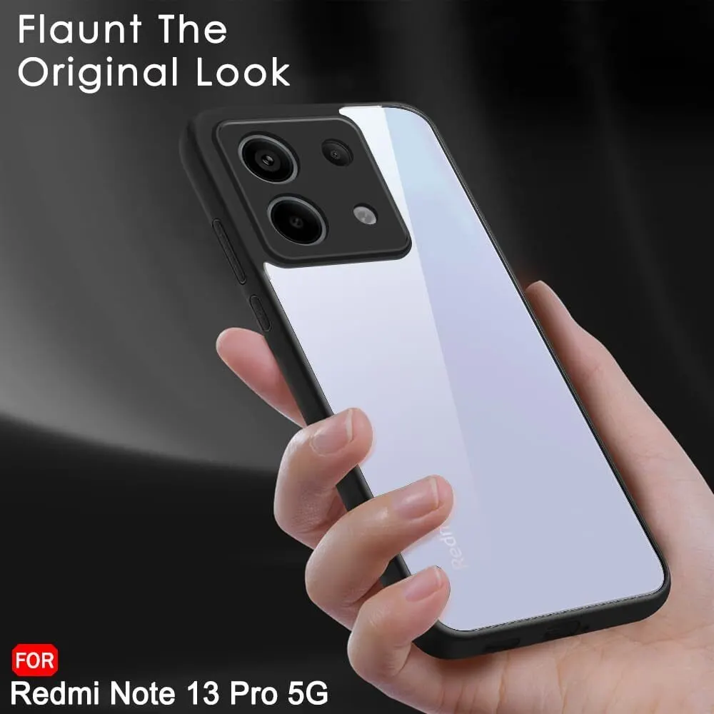 Micvir Back Cover for Redmi Note 13 Pro 5G (Transparent, Black, Shock Proof, Plastic, Silicon, Pack of: 1) — image 5 of 5