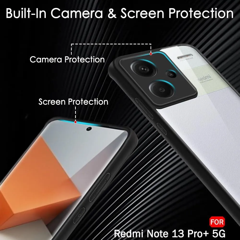 Micvir Back Cover for Redmi Note 13 Pro Plus 5G (Transparent, Black, Shock Proof, Plastic, Silicon, Pack of: 1) — image 3 of 5