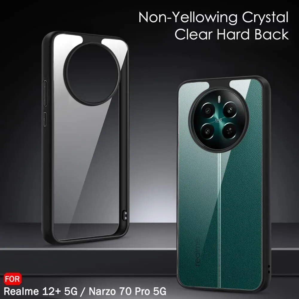 Micvir Back Cover for Realme 12 Plus 5G (Transparent, Black, Shock Proof, Plastic, Silicon, Pack of: 1) — image 2 of 5