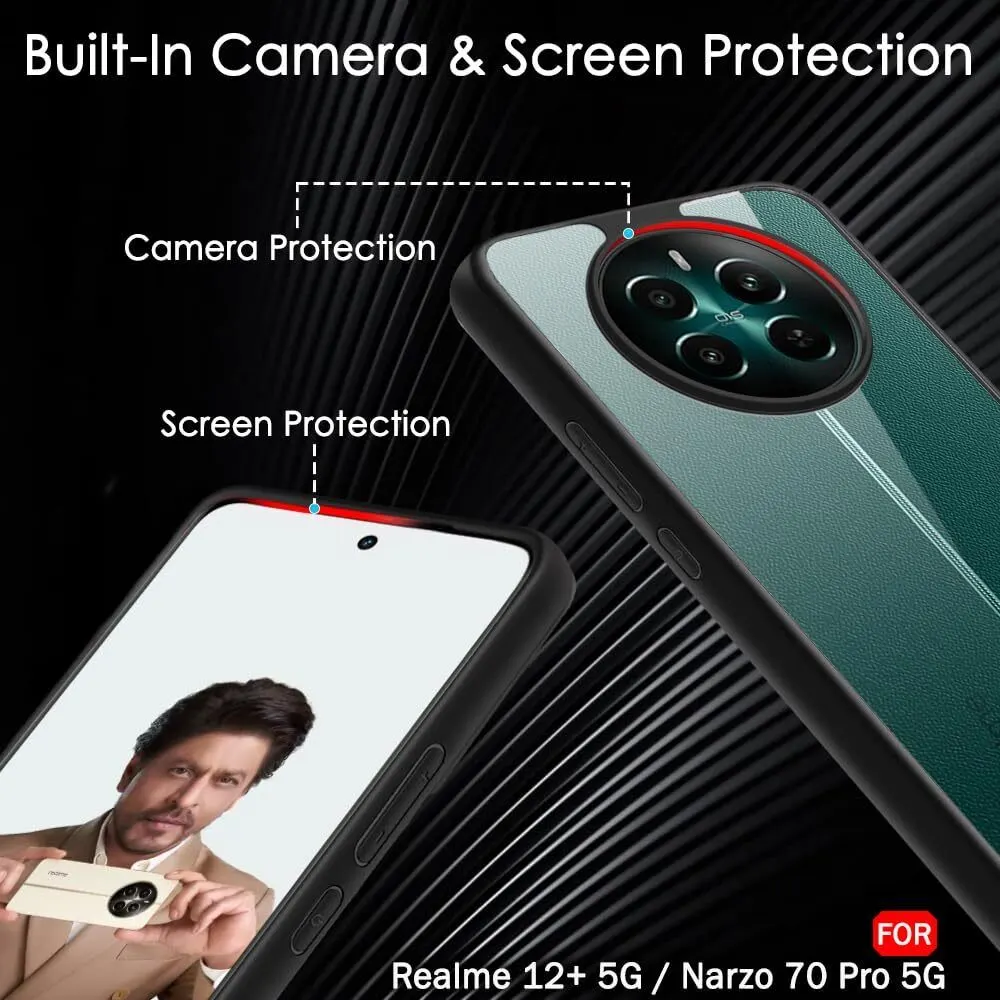 Micvir Back Cover for Realme 12 Plus 5G (Transparent, Black, Shock Proof, Plastic, Silicon, Pack of: 1) — image 4 of 5