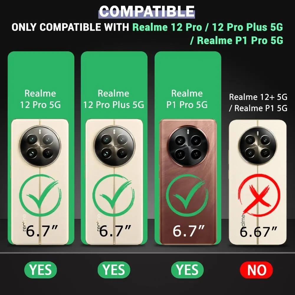 Micvir Back Cover for Realme 12 Pro 5G (Transparent, Black, Shock Proof, Pack of: 1) — image 2 of 5