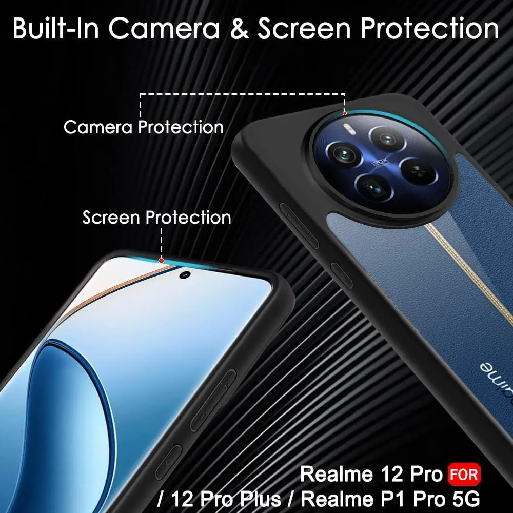 Micvir Back Cover for Realme 12 Pro 5G (Transparent, Black, Shock Proof, Pack of: 1) — image 4 of 5