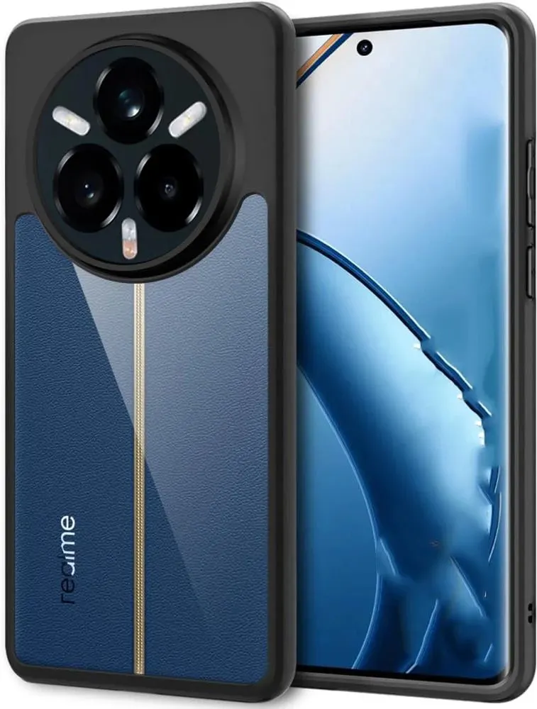 Micvir Back Cover for Realme 14 Pro+ Plus 5G (Transparent, Black, Shock Proof, Plastic, Silicon, Pack of: 1)