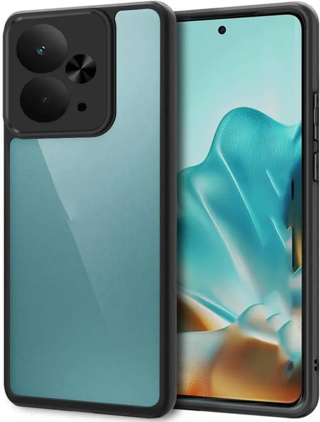 Micvir Back Cover for Realme 14T 5G (Transparent, Black, Shock Proof, Pack of: 1)