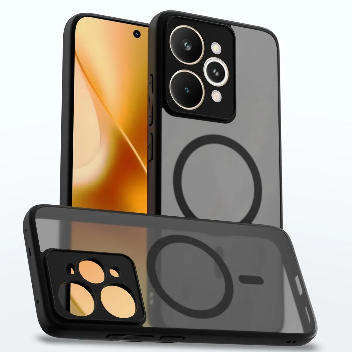 Micvir Back Cover for Realme 15 Pro 5G (Black, Shock Proof, Plastic, Silicon, Pack of: 1)