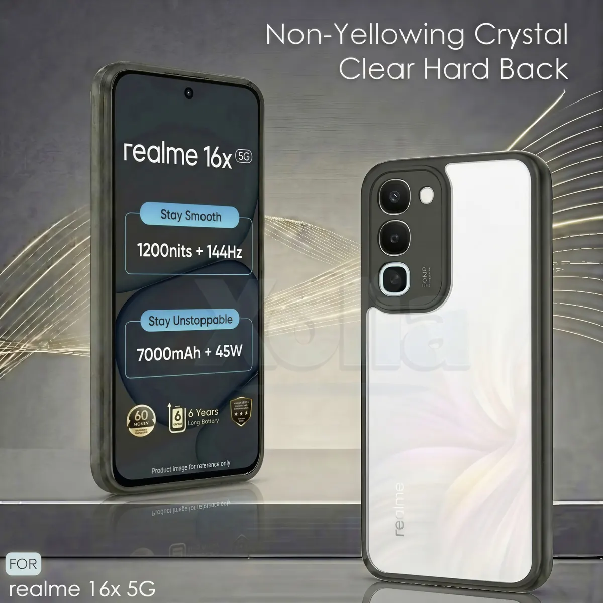 Xolia Back Cover for realme 16x 5G (Transparent, Black, Shock Proof, Plastic, Silicon, Pack of: 1) — image 2 of 4