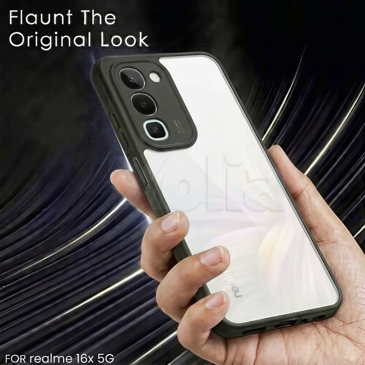 Xolia Back Cover for realme 16x 5G (Transparent, Black, Shock Proof, Plastic, Silicon, Pack of: 1) — image 4 of 4